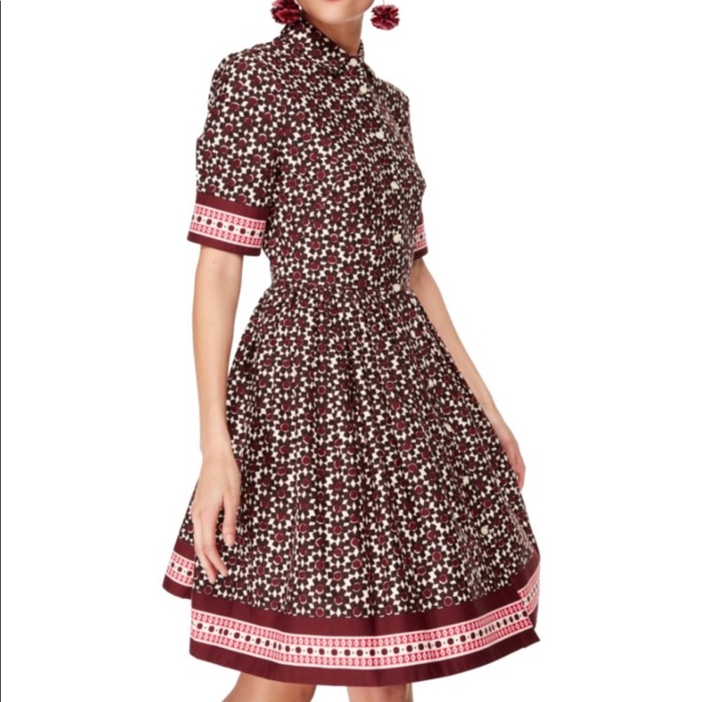 Kate spade floral mosaic shirt dress size 10